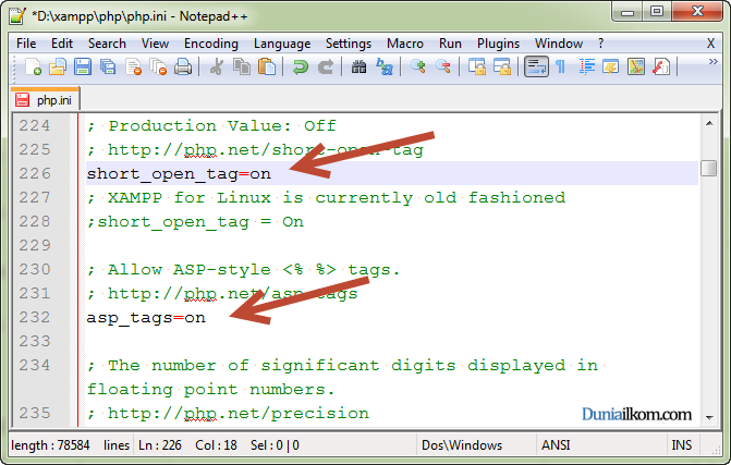 Short open tag php fpm