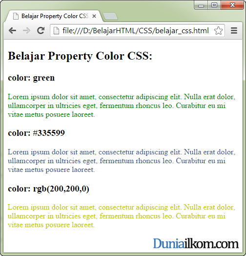 Tutorial Belajar CSS: Cara Merubah Warna Teks (font) HTML dengan CSS