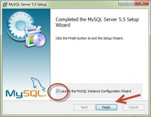 Instalasi MySQL Selesai, Klik Tombol Finish Untuk Konfigurasi MySQL