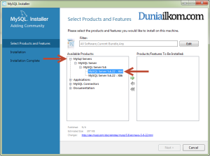 Tutorial Cara Menginstall MySQL 5.6 - Select Product and Features