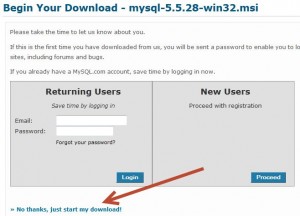 Klik link untuk memulai proses download MySQL | mysql.com