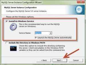 Pilih Install as Windows Service, Klik Next untuk Melanjutkan
