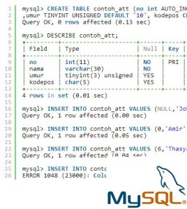 Tutorial Belajar MySQL Atribut Tipe Data