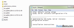Tutorial Belajar MySQL - Lokasi file my.ini