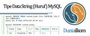 Tutorial Belajar MySQL - Tipe Data String (Huruf) MySQL