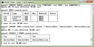 Tipe Data Huruf MySQL : CHAR, VARCHAR dan TEXT