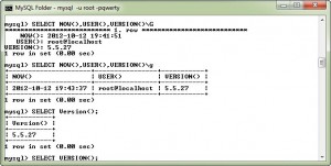 MySQL fungsi now(), user(), dan version()