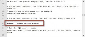Default Engine pada MySQL 5.5 : InnoDB