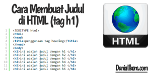 Belajar HTML Dasar Cara Membuat Judul di HTML (tag h1)