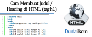 Belajar HTML Dasar - Cara Membuat Judul di HTML (tag h1)