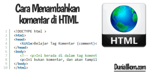 Belajar HTML Dasar Cara Menambahkan komentar di HTML