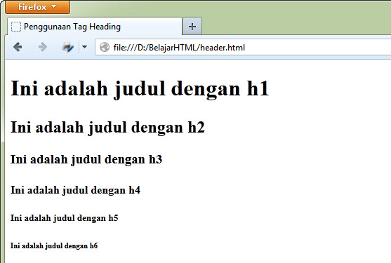 Cara Membuat Judul di HTML