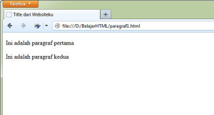 Cara Membuat Paragraf di HTML 1