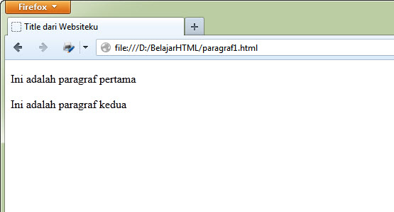 Cara Membuat Paragraf di HTML 1