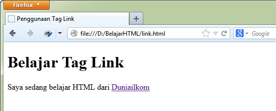 Cara Membuat link di HTML