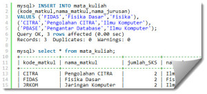 Menambahkan data ke dalam Tabel (INSERT)