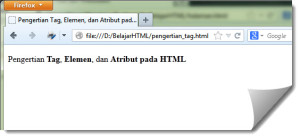 Pengertian Tag, Elemen, dan Atribut pada HTML