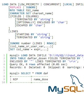 Tutorial Belajar MySQL Menambahkan data dari File (LOAD DATA INFILE)