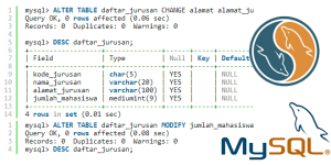 Tutorial Belajar MySQL Merubah Tabel (ALTER TABLE)