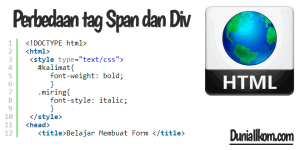 Belajar HTML Perbedaan tag Span dan Div