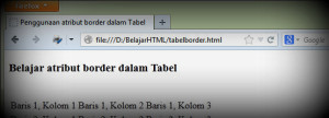 Belajar HTML atribut border, cellpadding dan cellspacing dalam Tabel