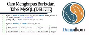 Tutorial Belajar MySQL - Cara Menghapus Baris dari Tabel MySQL (DELETE)