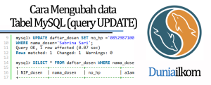 Tutorial Belajar MySQL - Cara Mengubah data Tabel MySQL (query UPDATE)