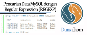 Tutorial Belajar MySQL - Pencarian Data MySQL dengan Regular Expression (REGEXP)