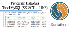 Tutorial Belajar MySQL - Pencarian Data dari Tabel MySQL (SELECT..LIKE)