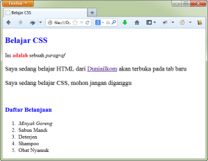 Cara Penggunaan Selector CSS