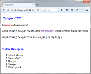 Cara Penggunaan Selector CSS