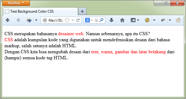 Contoh HTML dengan CSS