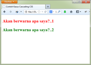 Contoh Urutan Prioritas Selector CSS (Cascading)