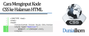 Tutorial Belajar CSS Cara Menginput Kode CSS ke Halaman HTML