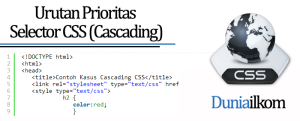 Tutorial Belajar CSS Urutan Prioritas Selector CSS (Cascading)