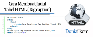 Tutorial HTML Cara Membuat Judul Tabel HTML (Tag caption)