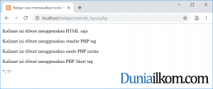 Cara Memasukkan kode PHP ke dalam file HTML