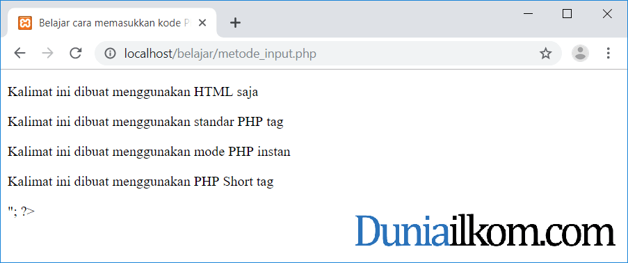 Cara Memasukkan kode PHP ke dalam file HTML