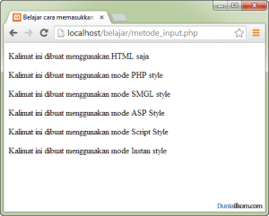 Cara Memasukkan kode PHP kedalam HTML - Semua metode input