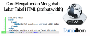 Cara Mengatur dan Mengubah Lebar Tabel HTML (atribut width)