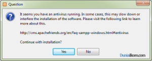 Cara Menginstall XAMPP - Peringatan Anti Virus