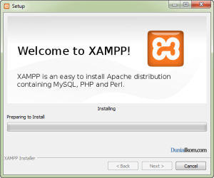 Cara Menginstall XAMPP - Proses Instalasi Sedang Berlangsung