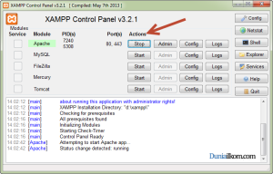 Cara Menginstall XAMPP - Web Server Apache Telah Berjalan