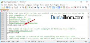 Cara Mengubah File Konfigurasi php.ini - Setting short_open_tag