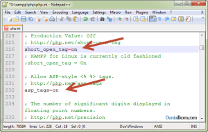 Cara Mengubah File Konfigurasi php.ini - Setting short_open_tag dan asp_tags