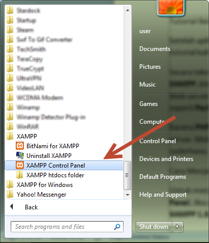 Cara Menjalankan Apache di XAMPP - Menu XAMPP Control Panel
