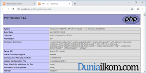 Tampilan hasil phpinfo