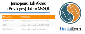 Jenis-jenis Hak Akses (Privileges) dalam MySQL