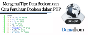 Mengenal Tipe Data Boolean dan Cara Penulisan Boolean dalam PHP - Tutorial PHP