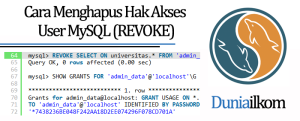 Tutorial Belajar MySQL Cara Menghapus Hak Akses User MySQL (REVOKE)